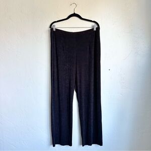 Chico's Travelers Women Black Elastic Waist Slinky Textured Acetate Pants‎ 16/18